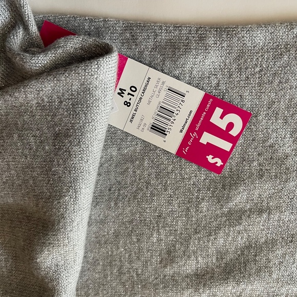 NWT Silver Metallic Cardigan Sweater size M - Picture 4 of 9